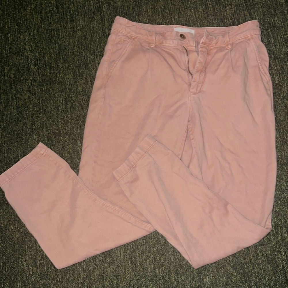 Anthropologie pink dress pants cropped
